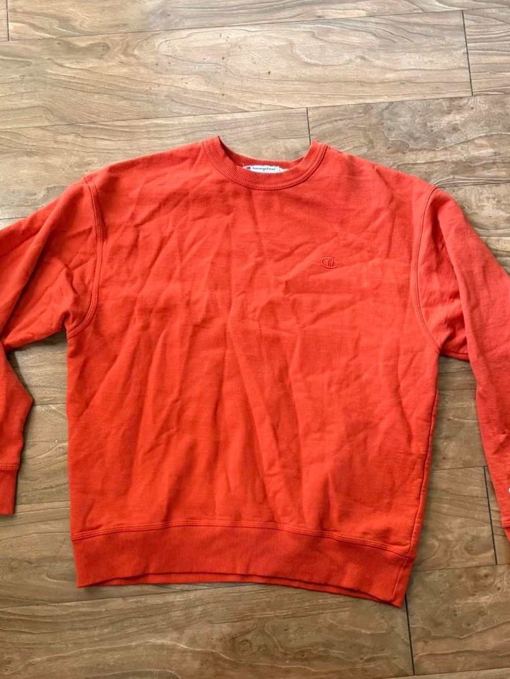Champion Men's Bright Orange Crewneck Sweatshirt
